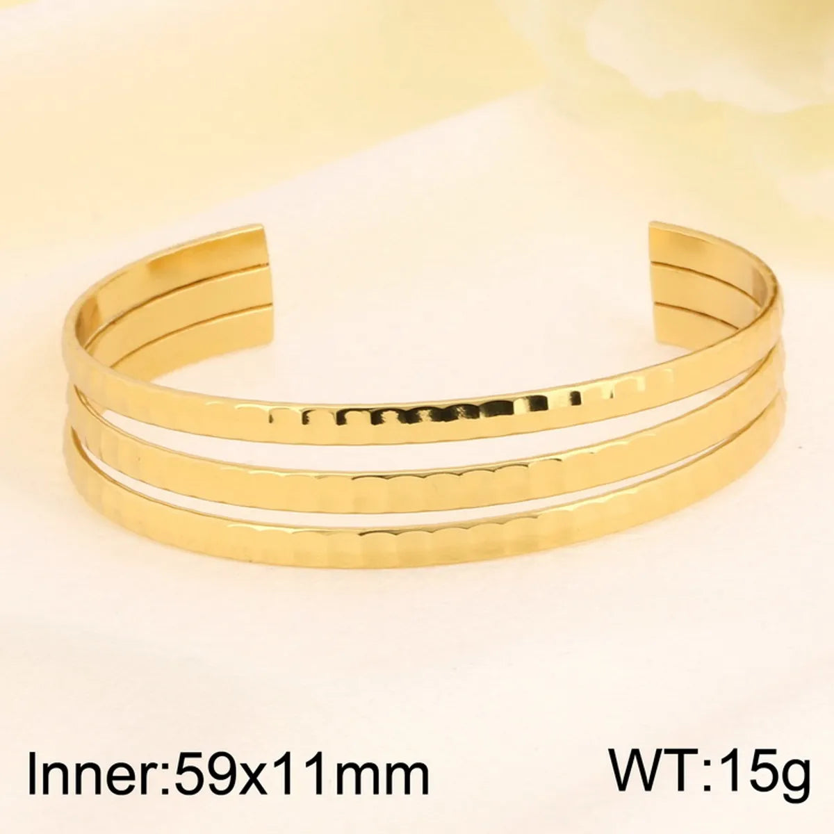 Simple Style Argyle 304 Stainless Steel 18K Gold Plated Bangle In Bulk