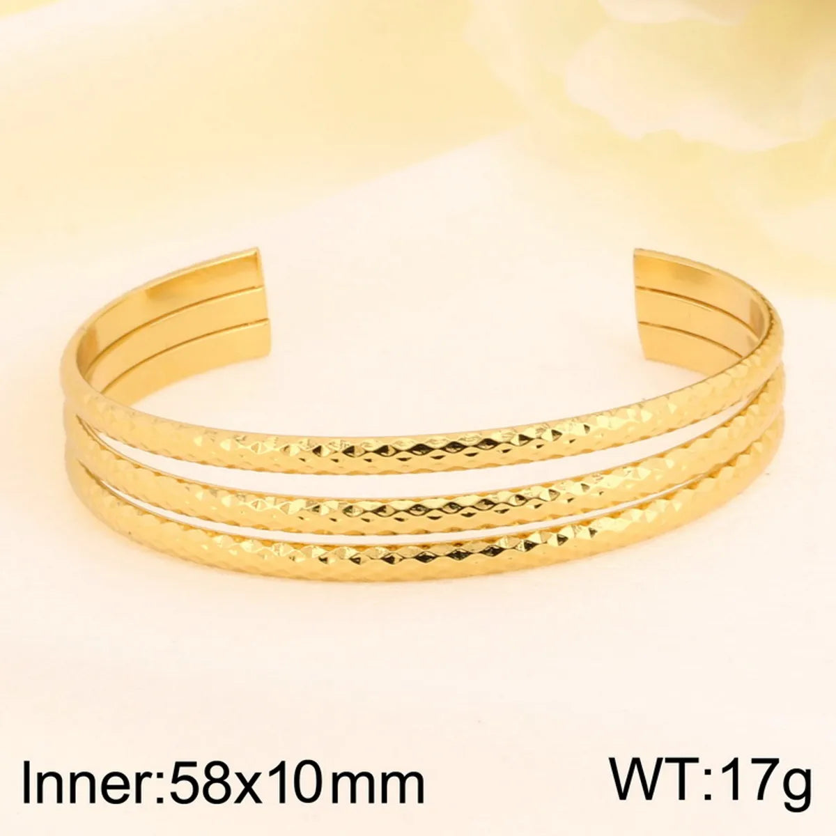 Simple Style Argyle 304 Stainless Steel 18K Gold Plated Bangle In Bulk