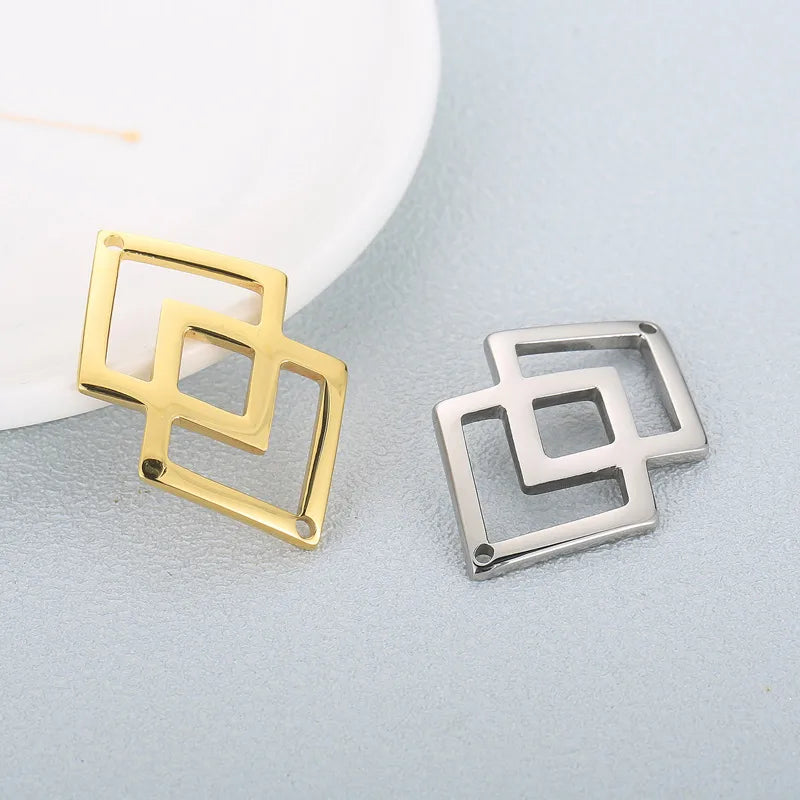 1 Piece Stainless Steel 18K Gold Plated Argyle