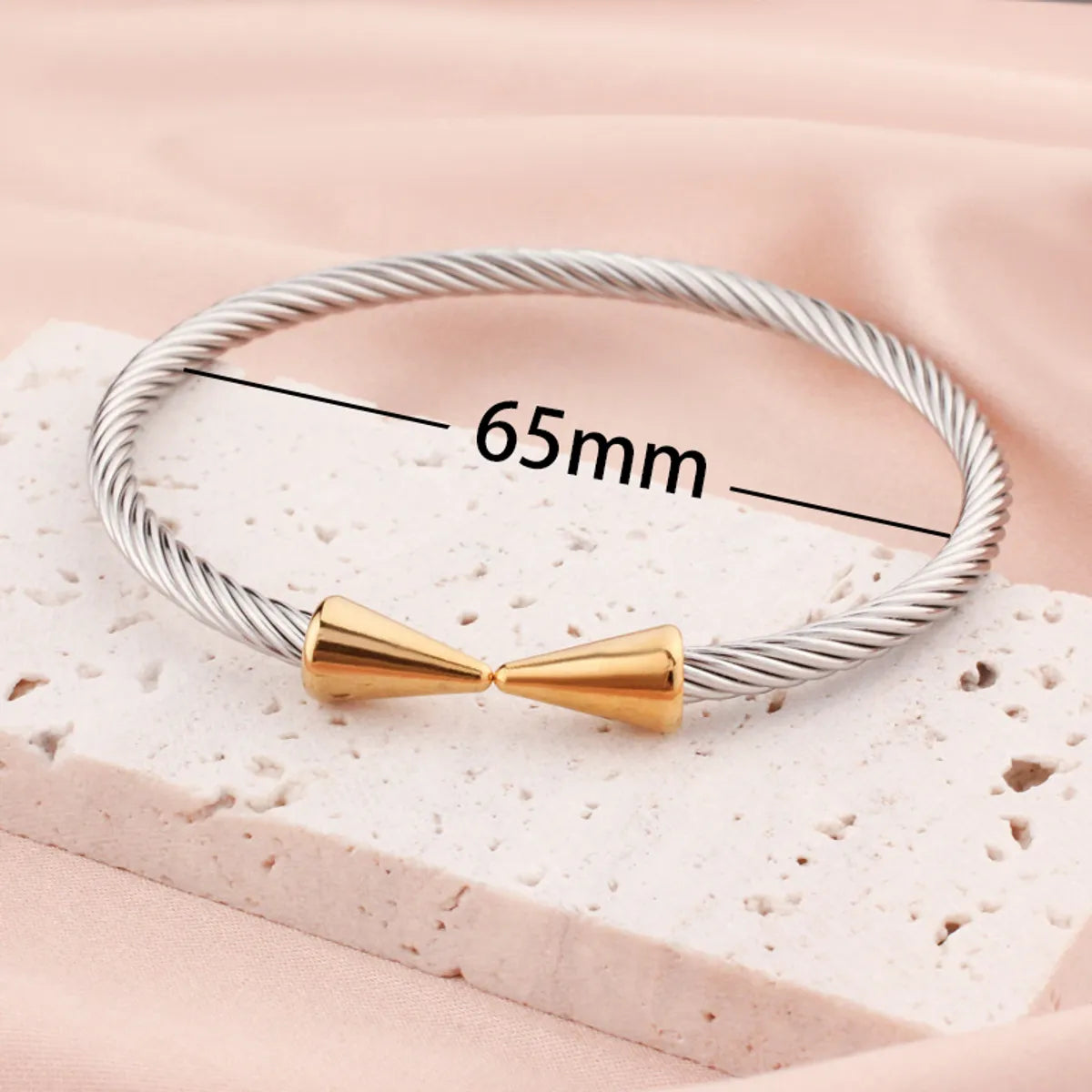 Simple Style Arrow Stainless Steel Titanium Steel Plating Rose Gold Plated Gold Plated Silver Plated Bangle