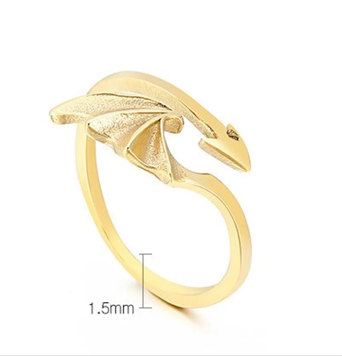 Wholesale Jewelry Simple Style Arrow Wings Stainless Steel 18K Gold Plated Open Rings