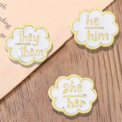 Simple Style Artistic Cartoon Letter Alloy Stamping Stoving Varnish Plating Unisex Brooches