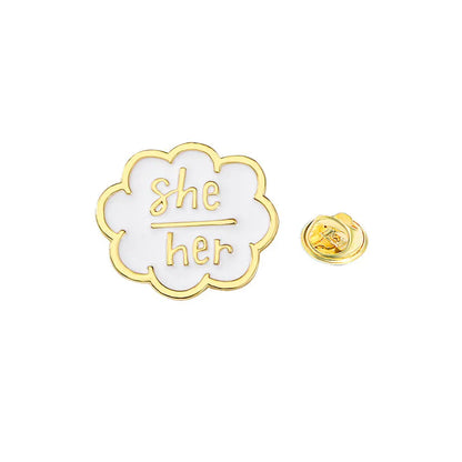 Simple Style Artistic Cartoon Letter Alloy Stamping Stoving Varnish Plating Unisex Brooches