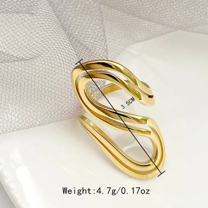 Simple Style Artistic S Shape Stainless Steel Gold Plated Rings In Bulk