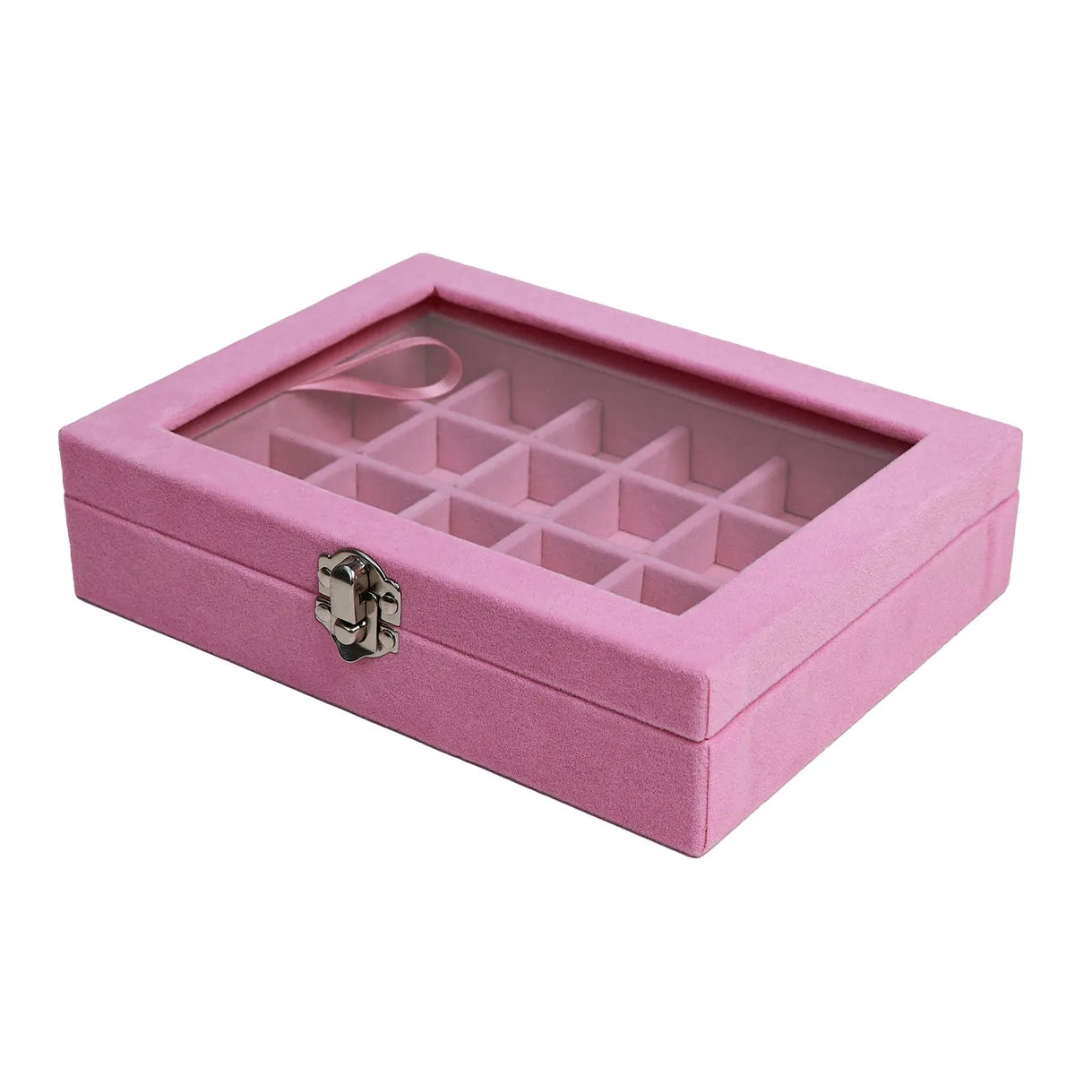 Simple Style Artistic Solid Color Flocking Jewelry Boxes