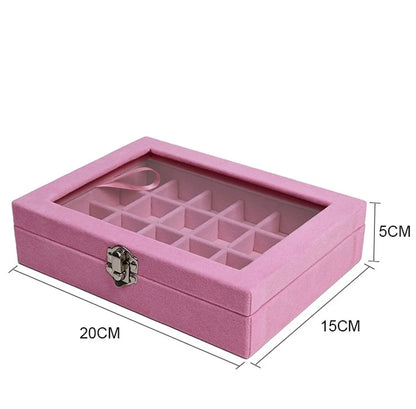 Simple Style Artistic Solid Color Flocking Jewelry Boxes