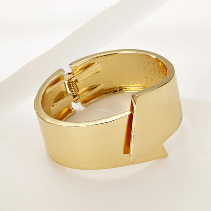 Simple Style Asymmetrical Alloy Plating Women's Bangle