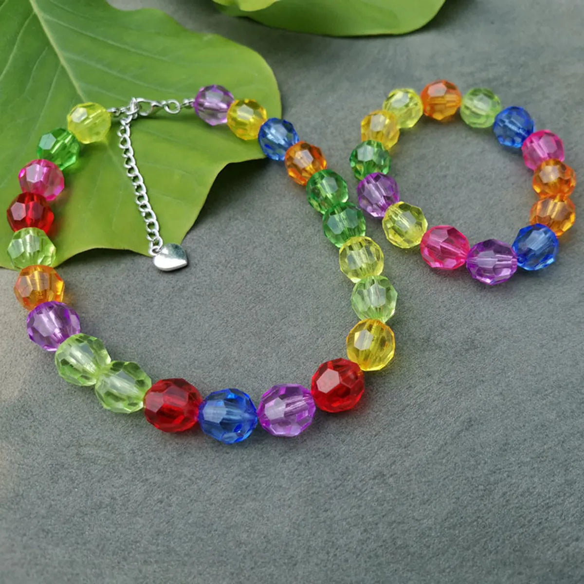 Simple Style Ball Resin Beaded Women's Bracelets Necklace