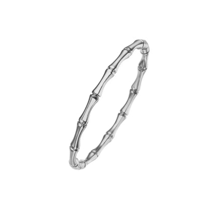 Simple Style Bamboo Joint Titanium Steel Bangle In Bulk