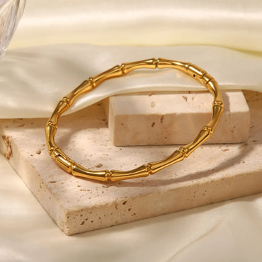 Simple Style Bamboo Stainless Steel Plating Bangle 1 Piece