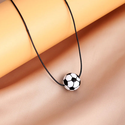 Simple Style Basketball Stainless Steel Silica Gel Pendant Necklace