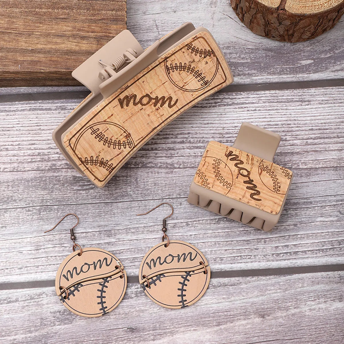 Simple Style Basketball Wood Women's Earrings