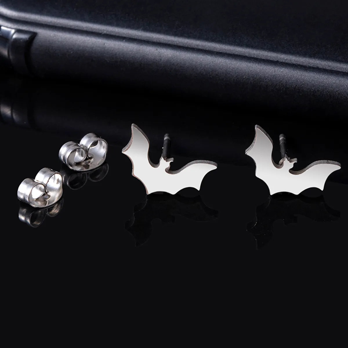 1 Pair Simple Style Bat Stainless Steel Ear Studs