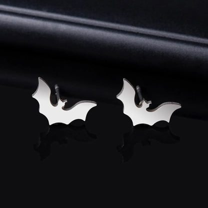 1 Pair Simple Style Bat Stainless Steel Ear Studs