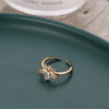 Simple Style Bee Copper Plating Inlay Zircon Open Rings