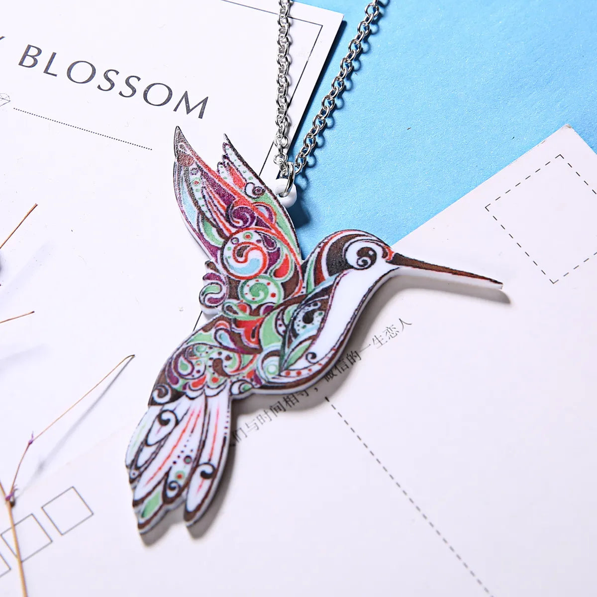 Simple Style Bird Arylic Alloy Printing Women's Pendant Necklace 1 Piece