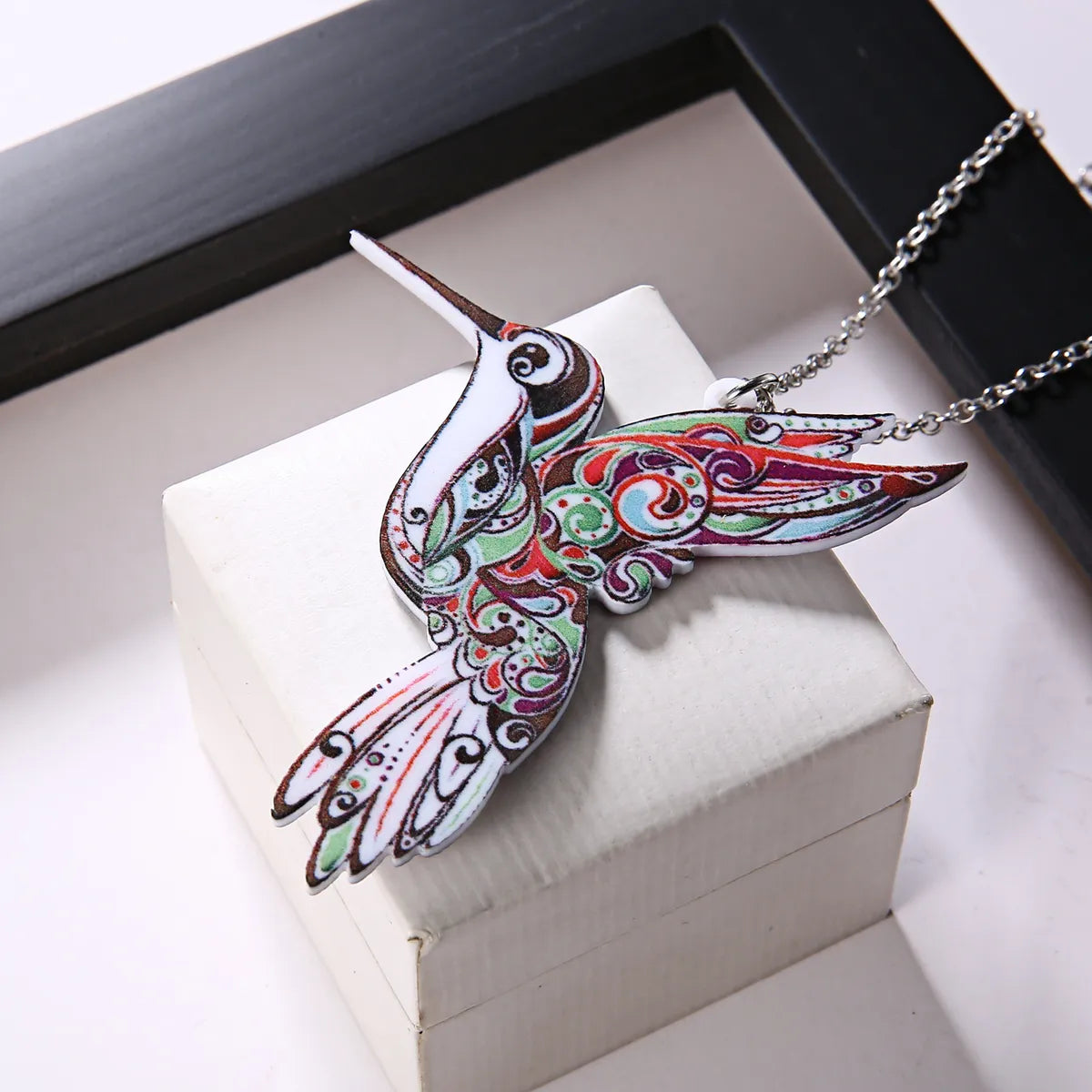 Simple Style Bird Arylic Alloy Printing Women's Pendant Necklace 1 Piece