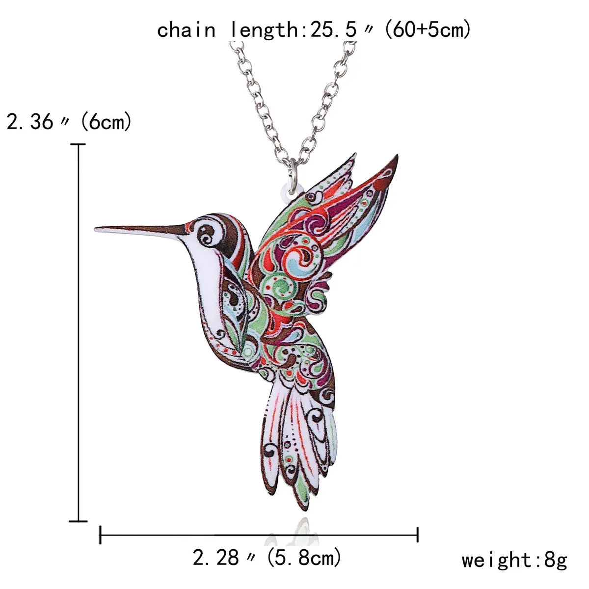 Simple Style Bird Arylic Alloy Printing Women's Pendant Necklace 1 Piece