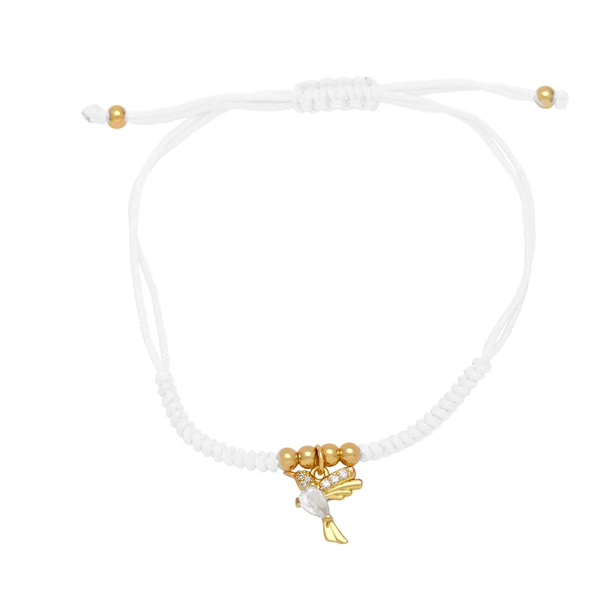 Simple Style Bird Rope Copper Plating Inlay Zircon 18k Gold Plated Bracelets