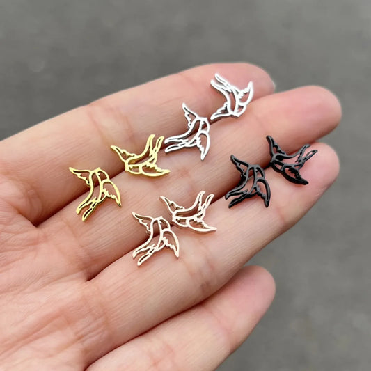 1 Pair Simple Style Bird 304 Stainless Steel 18K Gold Plated Ear Studs