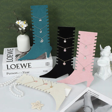 Simple Style Boots Paper Card Flannel Jewelry Rack