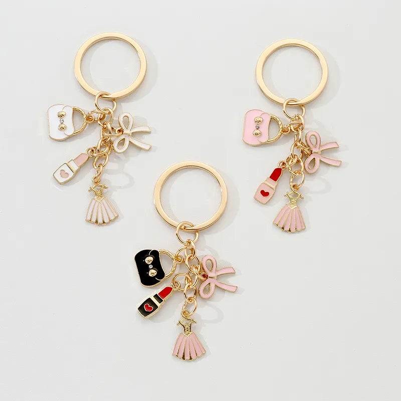 Simple Style Bow Knot Alloy Keychain