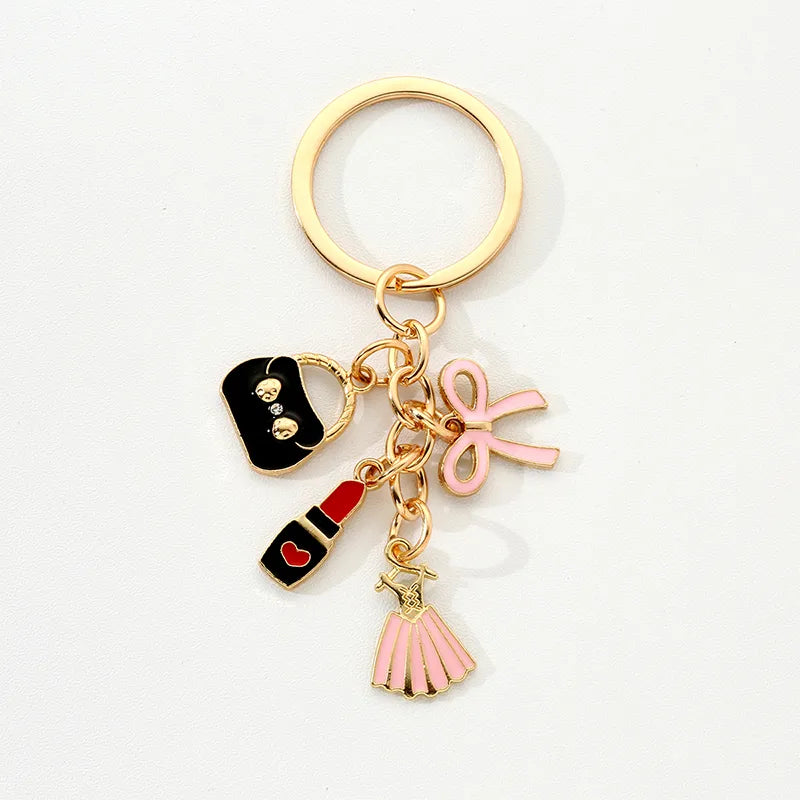 Simple Style Bow Knot Alloy Keychain