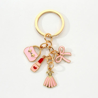 Simple Style Bow Knot Alloy Keychain