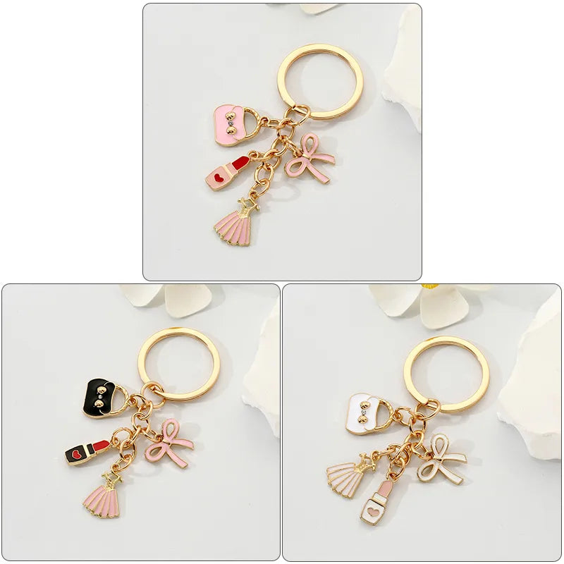 Simple Style Bow Knot Alloy Keychain