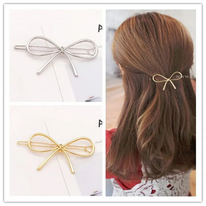 Simple Style Bow Knot Alloy Plating Hair Clip