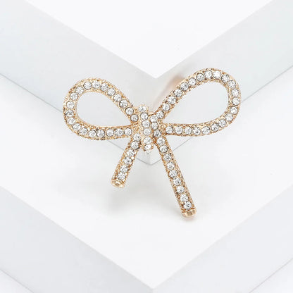 Simple Style Bow Knot Alloy Plating Inlay Rhinestones Women'S Brooches