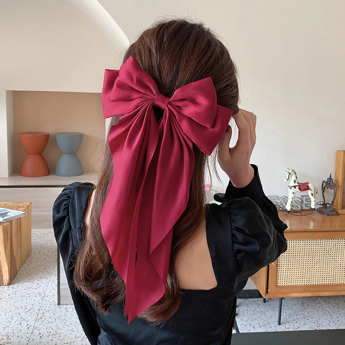 Simple Style Bow Knot Cloth Hair Claws 1 Piece