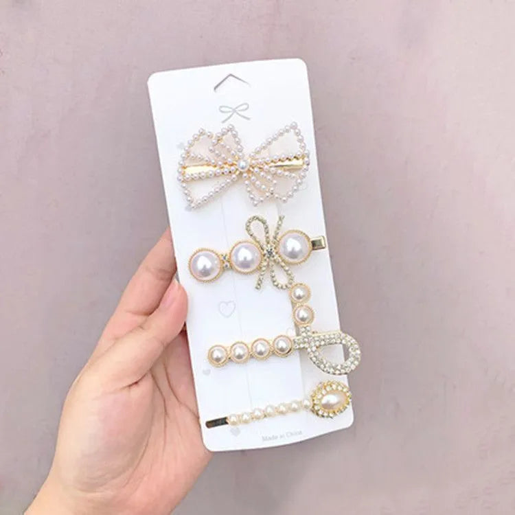 Simple Style Bow Knot Metal Inlay Rhinestones Hair Clip