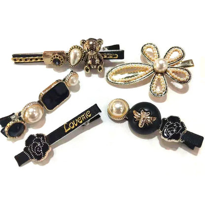 Simple Style Bow Knot Metal Inlay Rhinestones Hair Clip