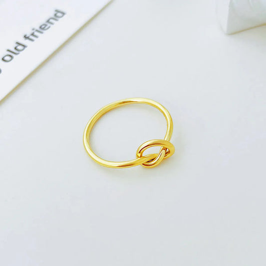 Simple Style Bow Knot Titanium Steel Irregular Plating 14k Gold Plated Rings