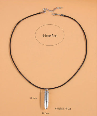 Simple Style Bullet Pu Rope Zinc Alloy Wholesale Pendant Necklace