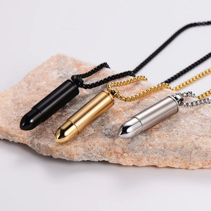 Simple Style Bullet Stainless Steel 18k Gold Plated Unisex Pendant Necklace