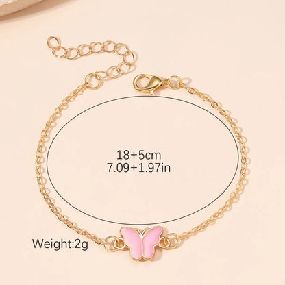 Simple Style Butterfly Alloy Enamel Women's Bracelets