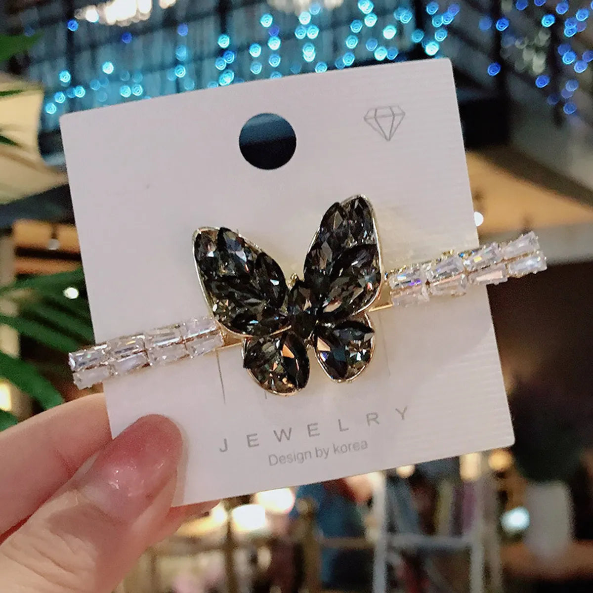 Simple Style Butterfly Alloy Inlaid Zircon Hair Clip