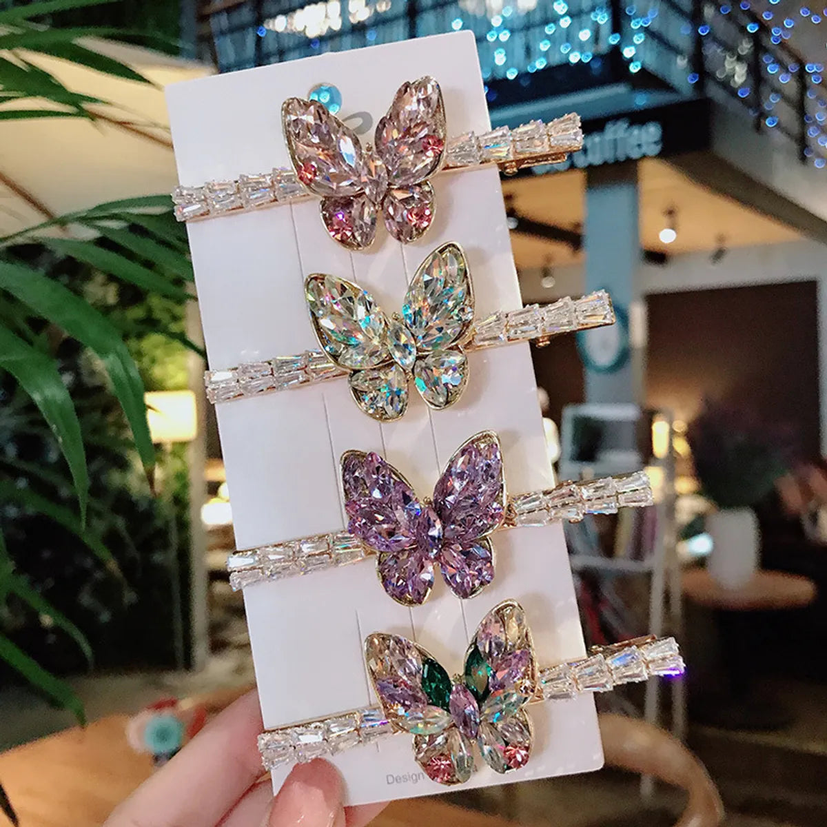 Simple Style Butterfly Alloy Inlaid Zircon Hair Clip