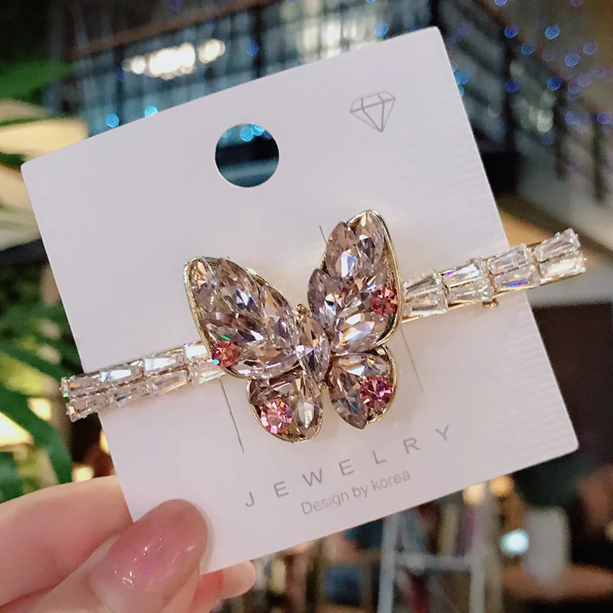 Simple Style Butterfly Alloy Inlaid Zircon Hair Clip