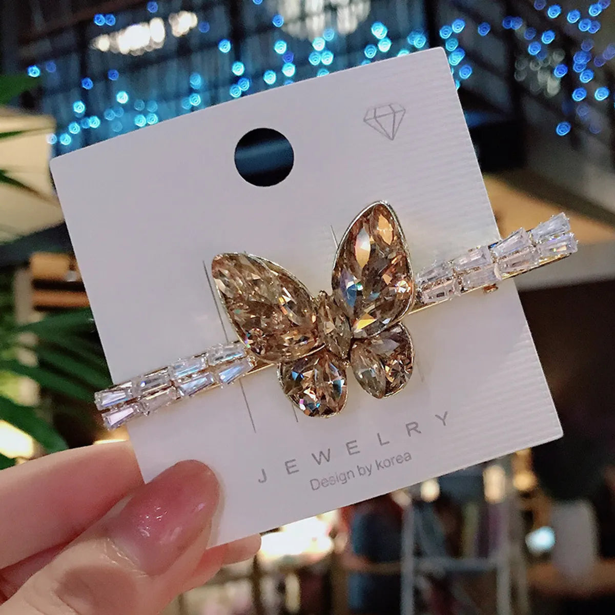 Simple Style Butterfly Alloy Inlaid Zircon Hair Clip