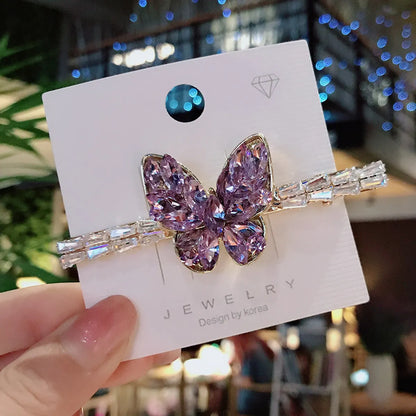 Simple Style Butterfly Alloy Inlaid Zircon Hair Clip