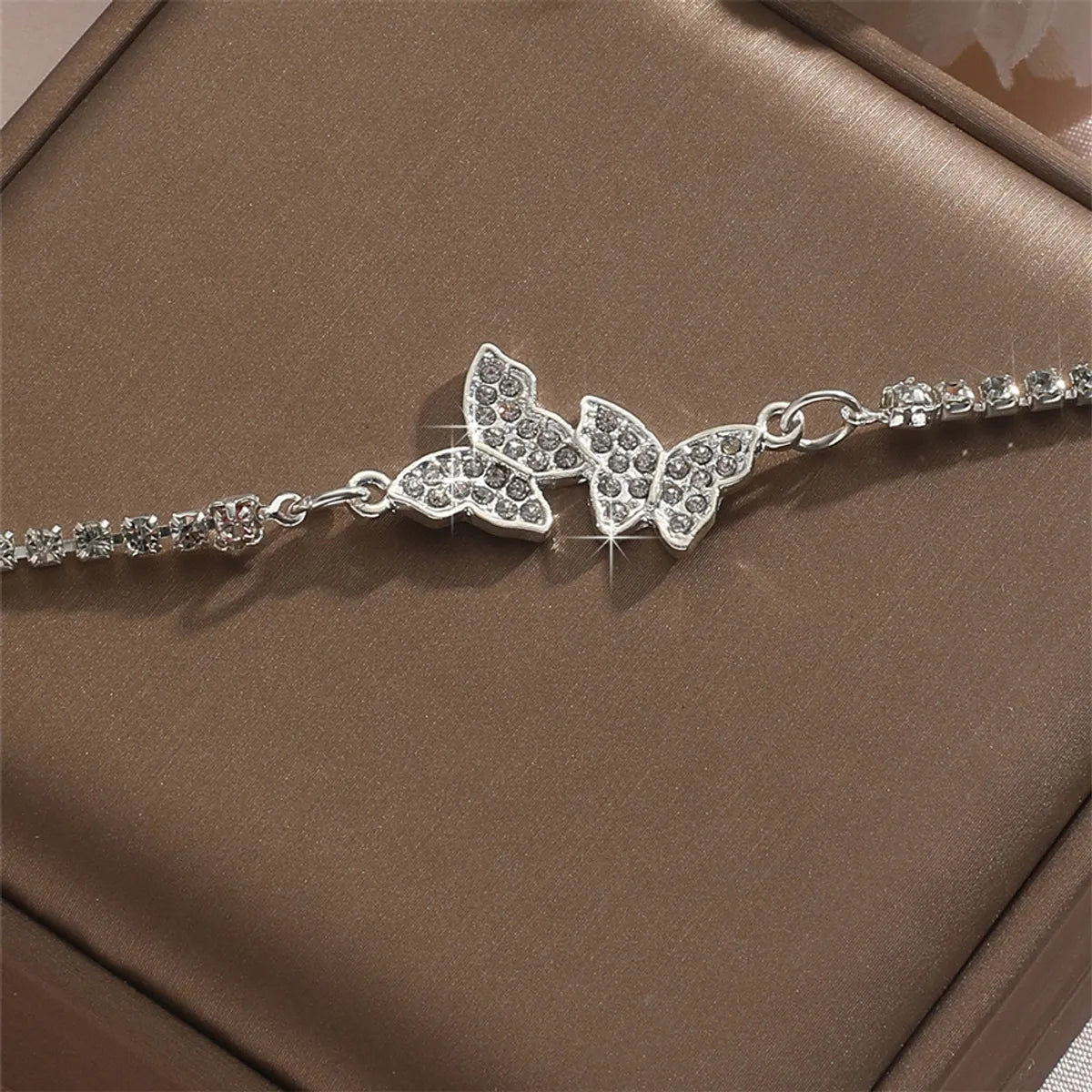 Simple Style Butterfly Alloy Inlay Rhinestones Women's Bracelets