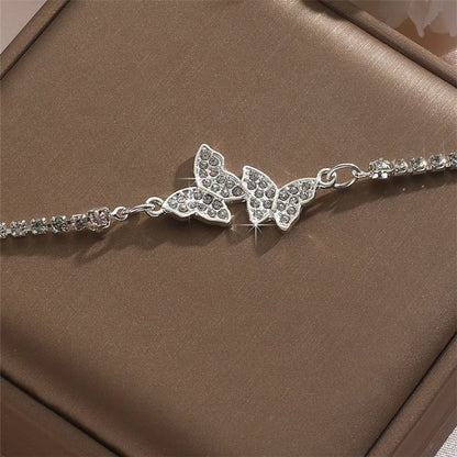 Simple Style Butterfly Alloy Inlay Rhinestones Women's Bracelets