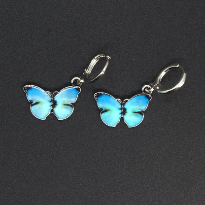 Simple Style Butterfly Alloy Plating Drop Earrings Necklace