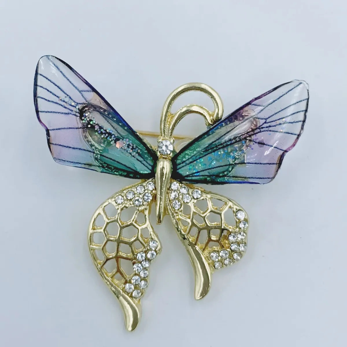 Simple Style Butterfly Alloy Plating Rhinestones Women'S Brooches 1 Piece