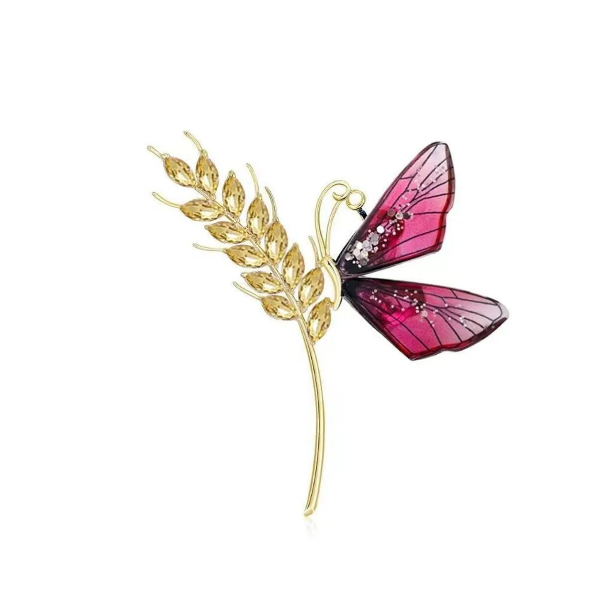 Simple Style Butterfly Alloy Plating Rhinestones Women'S Brooches 1 Piece