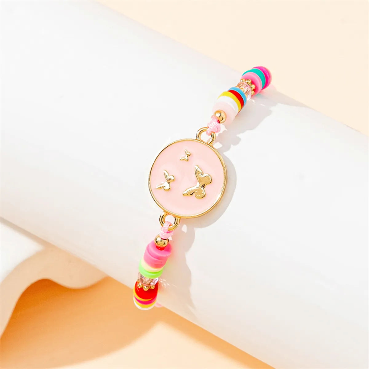 Simple Style Butterfly Alloy Soft Clay Beaded Women's Drawstring Bracelets