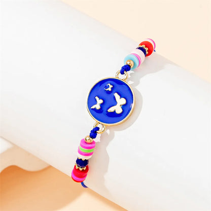 Simple Style Butterfly Alloy Soft Clay Beaded Women's Drawstring Bracelets